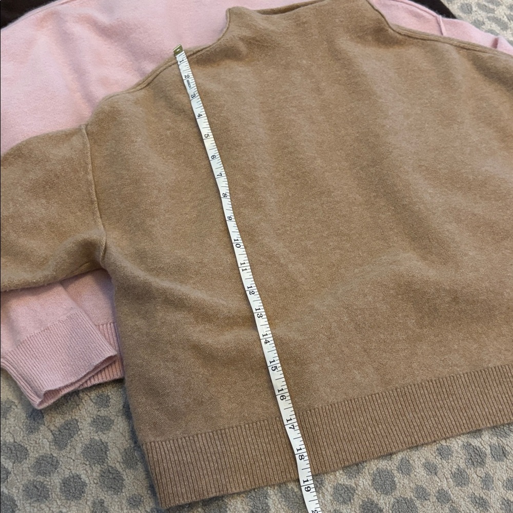 Anthropologie Pilcro Ayani Cashmere Sweater set - Chocolate brown, Pink, and Tan - Picture 5 of 15
